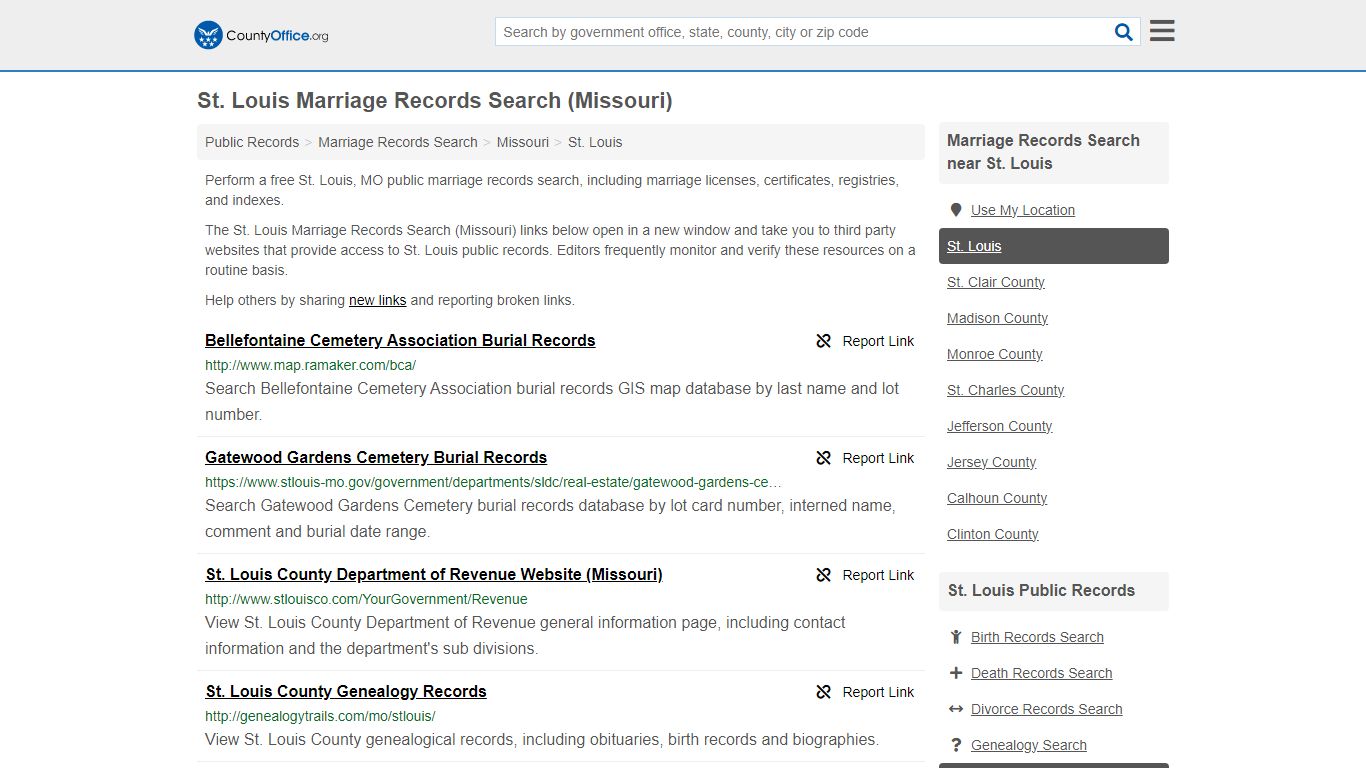 St. Louis Marriage Records Search (Missouri) - County Office